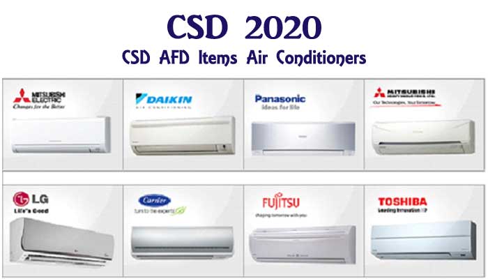 CSD 2020 - CSD AFD Items Air Conditioners AC Listed in CSD