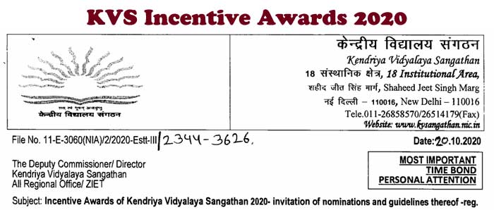 KVS Incentive Awards 2020