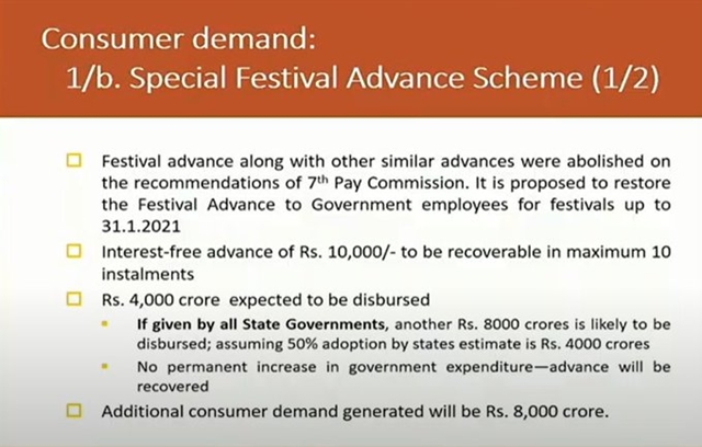 Special festival advance scheme