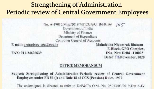 Periodic review of Central Government Employees