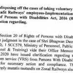 voluntary retirement of Medically unfit Railways employees