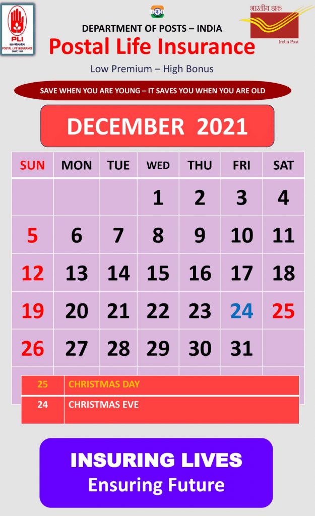 PLI Calendar December 2021