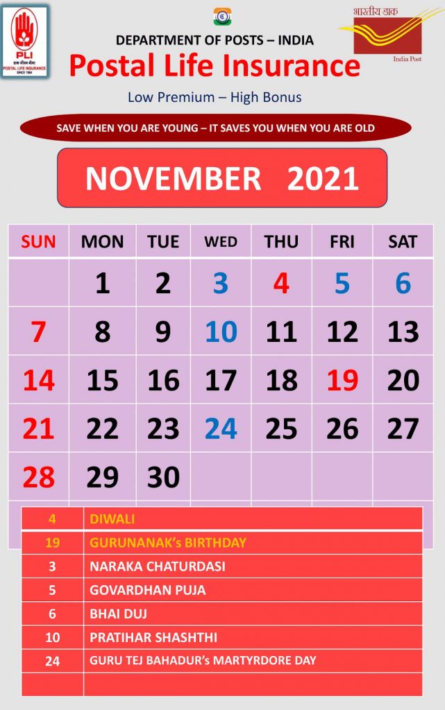PLI Calendar November 2021