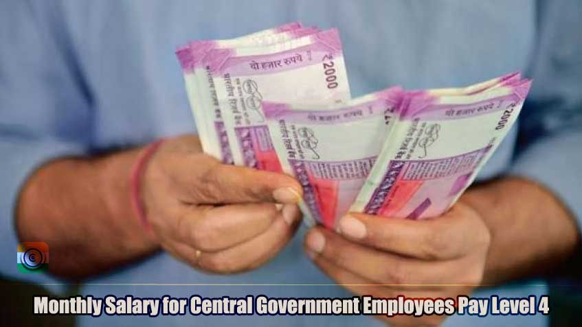 Monthly Salary for Central Government Employees Pay Level 4