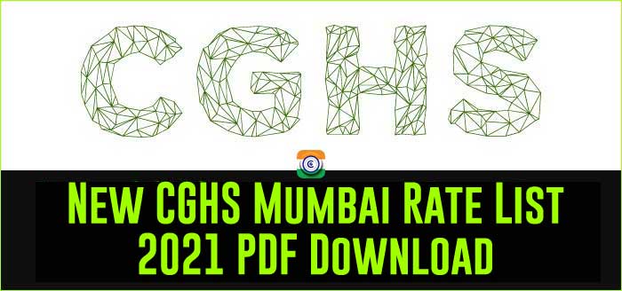 New CGHS Mumbai Rate List 2021 PDF