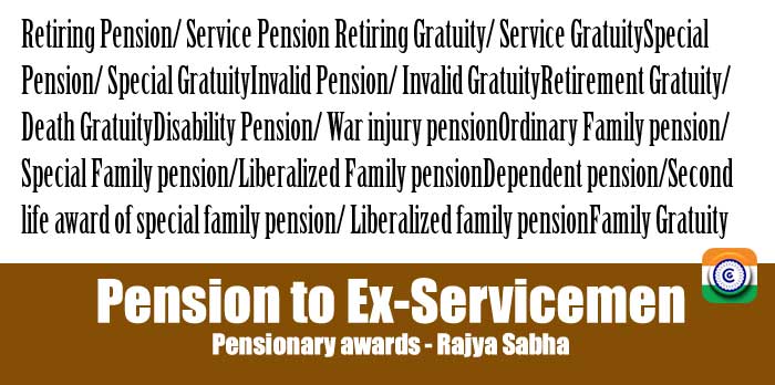 Pension to Ex-Servicemen - Pensionary awards - Rajya Sabha