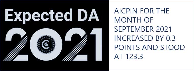 AICPIN for the month of September 2021 increased by 0.3 points and stood at 123.3