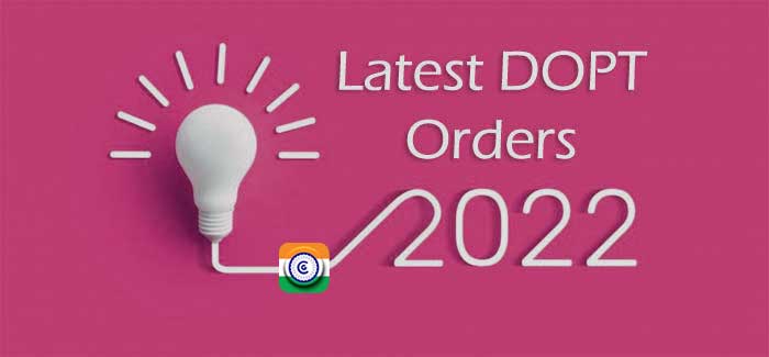 Latest DoPT Orders 2022