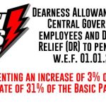 Dearness Allowance Hiked By 3%, the existing rate of DA 31% to 34% to all Central Govt Employees, Pensioners