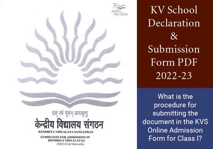 What is the procedure for submitting the document in the KVS Online Admission Form for Class I (2022-2023)?