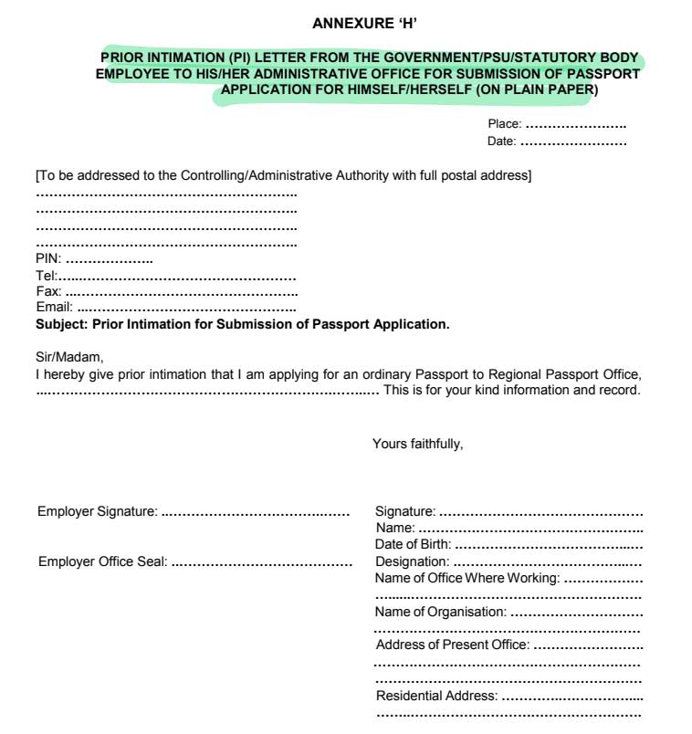 Simplification Of Passport Rules Annexure H SUBMISSION OF PASSPORT 