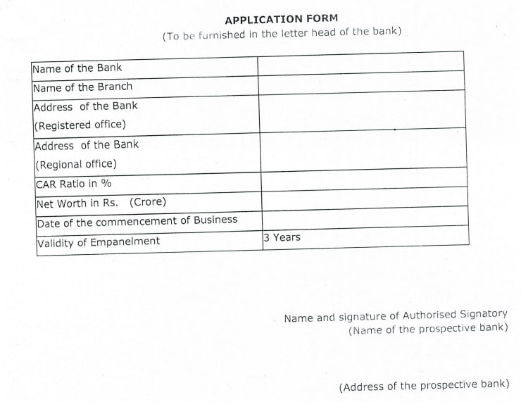 Application for Empanelment of Banks for purpose of Short Terms Deposit of Kendriya Vidyalaya Sangathan KVS
