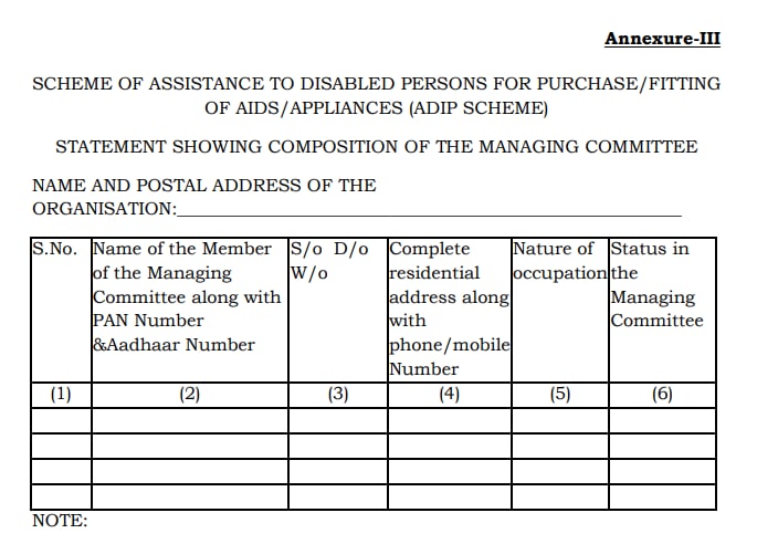 Continuation of the Scheme of Assistance to Disabled Persons for Purchase/ Fitting of Aids and Appliances (ADIP)