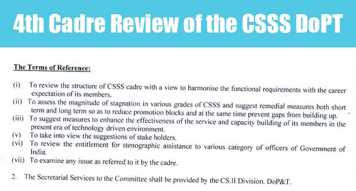 4th Cadre Review of the CSSS DoPT