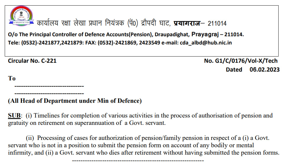 Authorization of pension, gratuity and family pension of a Govt servant died after retirement without submission of pension form
