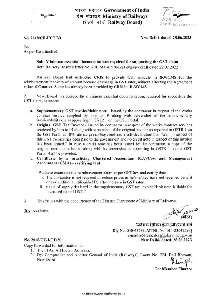 Minimum essential documentations required for supporting the GST claim