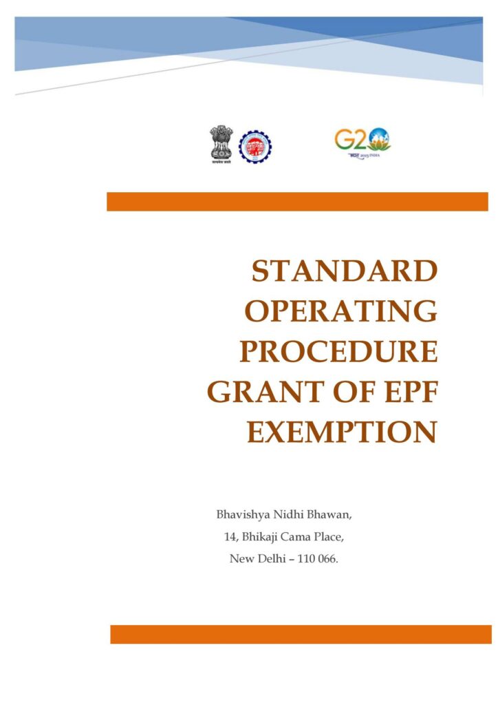 EPF SOP for Grant of Exemption