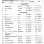 central government office holidays 2025