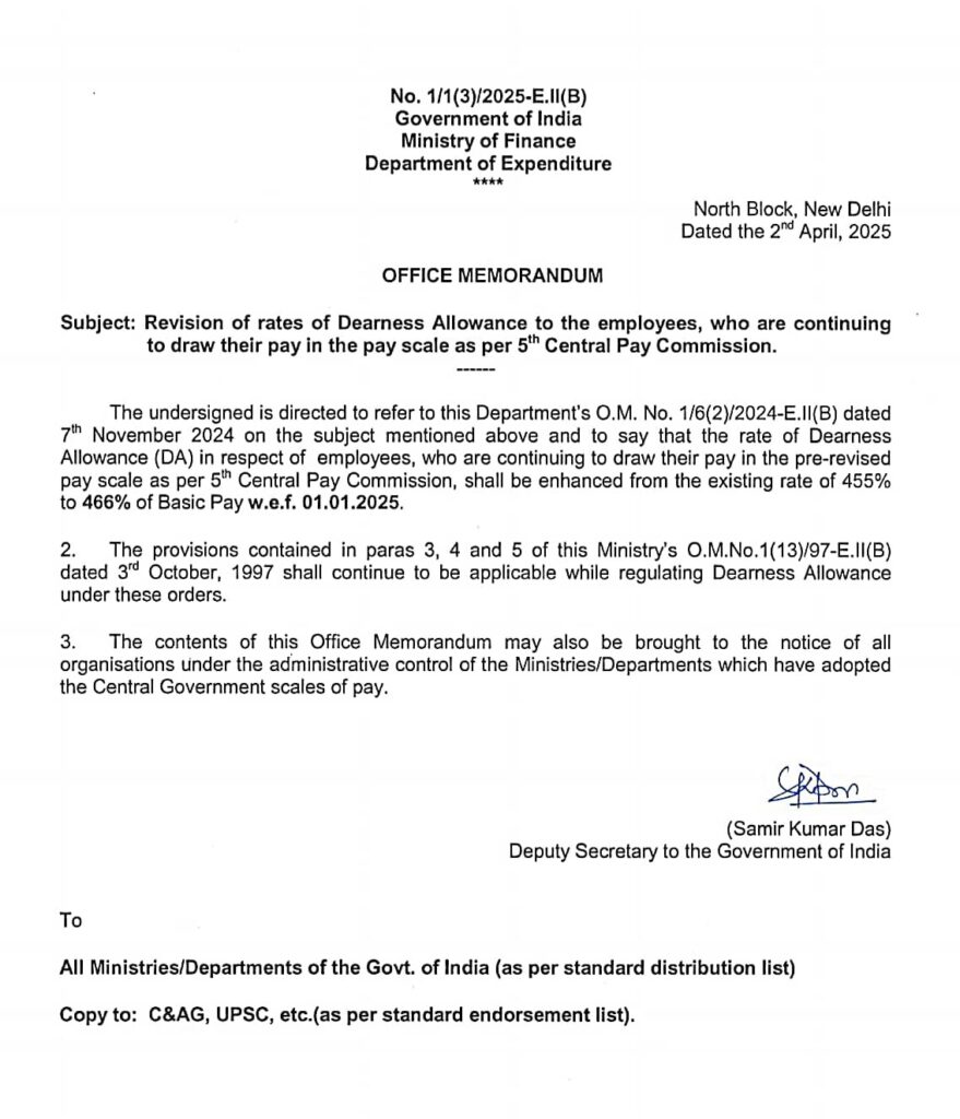 5th CPC DA Order Jan 2025