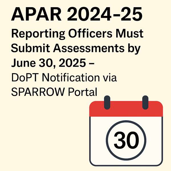 APAR 2024-25 Timelines DoPT Notification